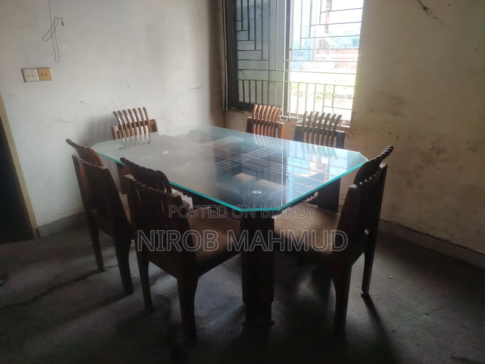 Original HATIL 6-Seater Dining Table Set Glass Top Excellent Condition