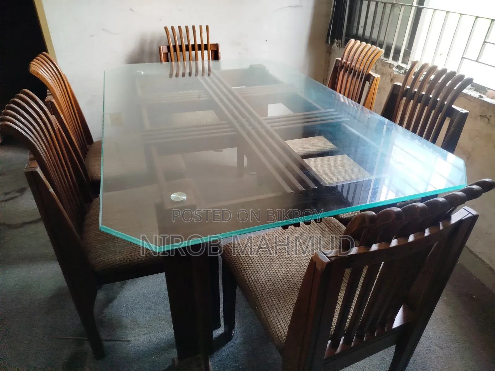 Original HATIL 6-Seater Dining Table Set Glass Top Excellent Condition