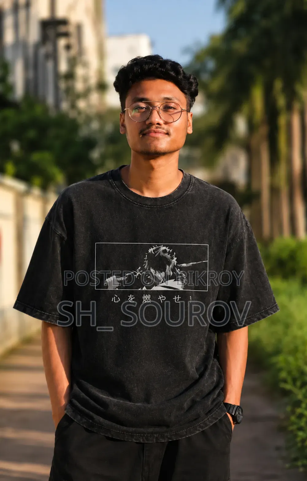 Acid Wash Drop Shoulder T Shirt
