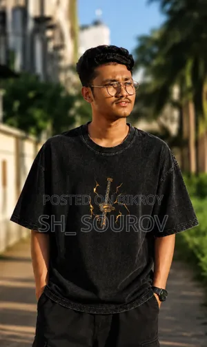 Acid Wash Drop Shoulder T Shirt