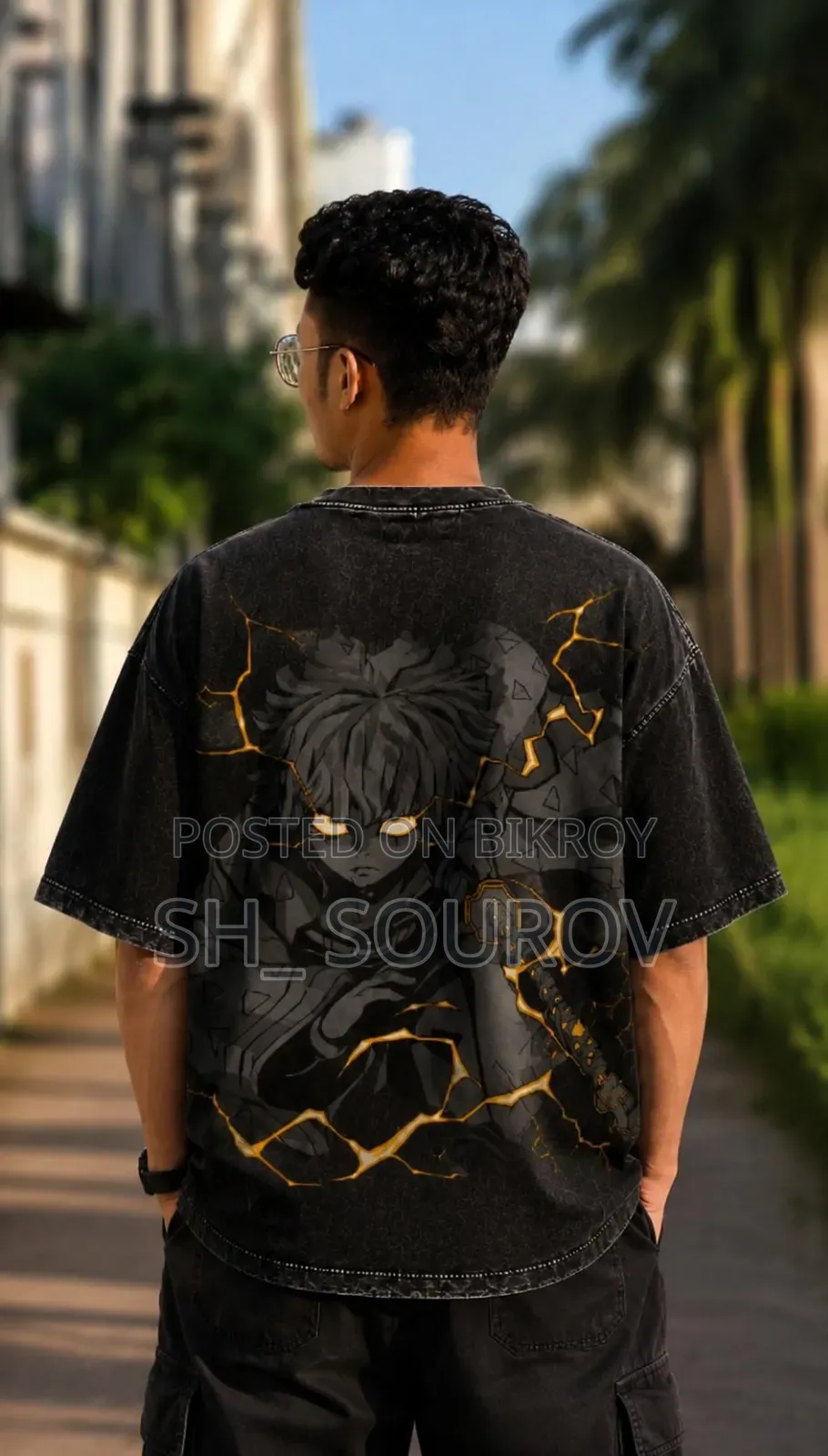 Acid Wash Drop Shoulder T Shirt