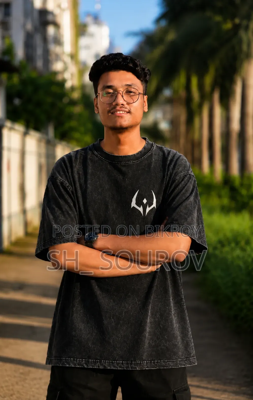 Acid Wash Drop Shoulder T Shirt
