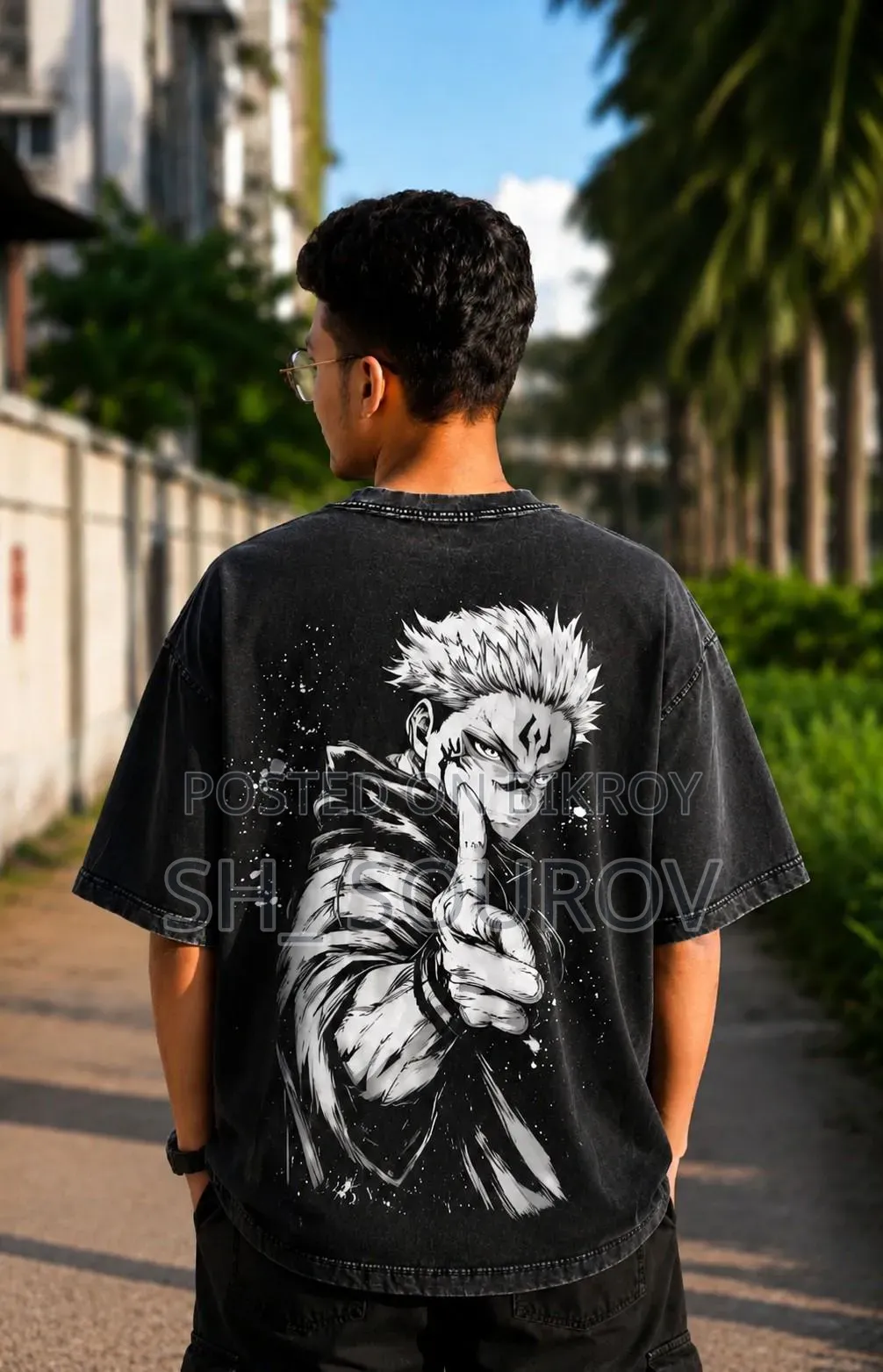 Acid Wash Drop Shoulder T Shirt
