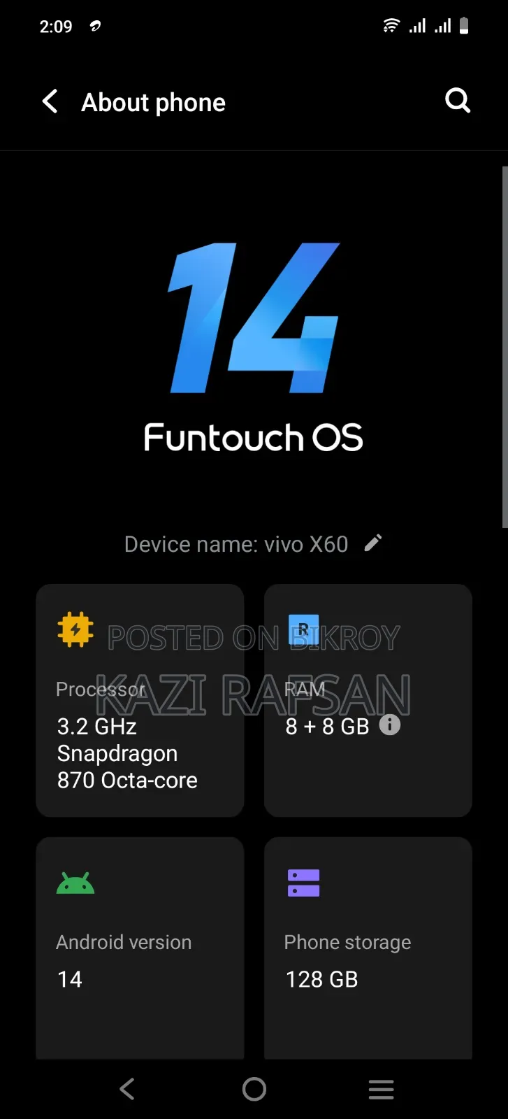 Vivo X60 128 GB Black