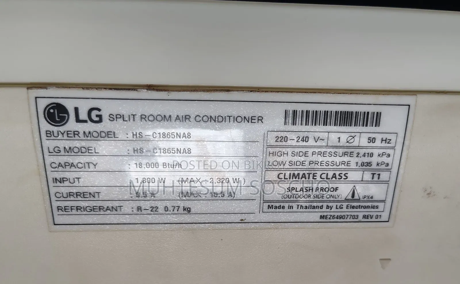 LG Non Inverter 1.5 Ton AC