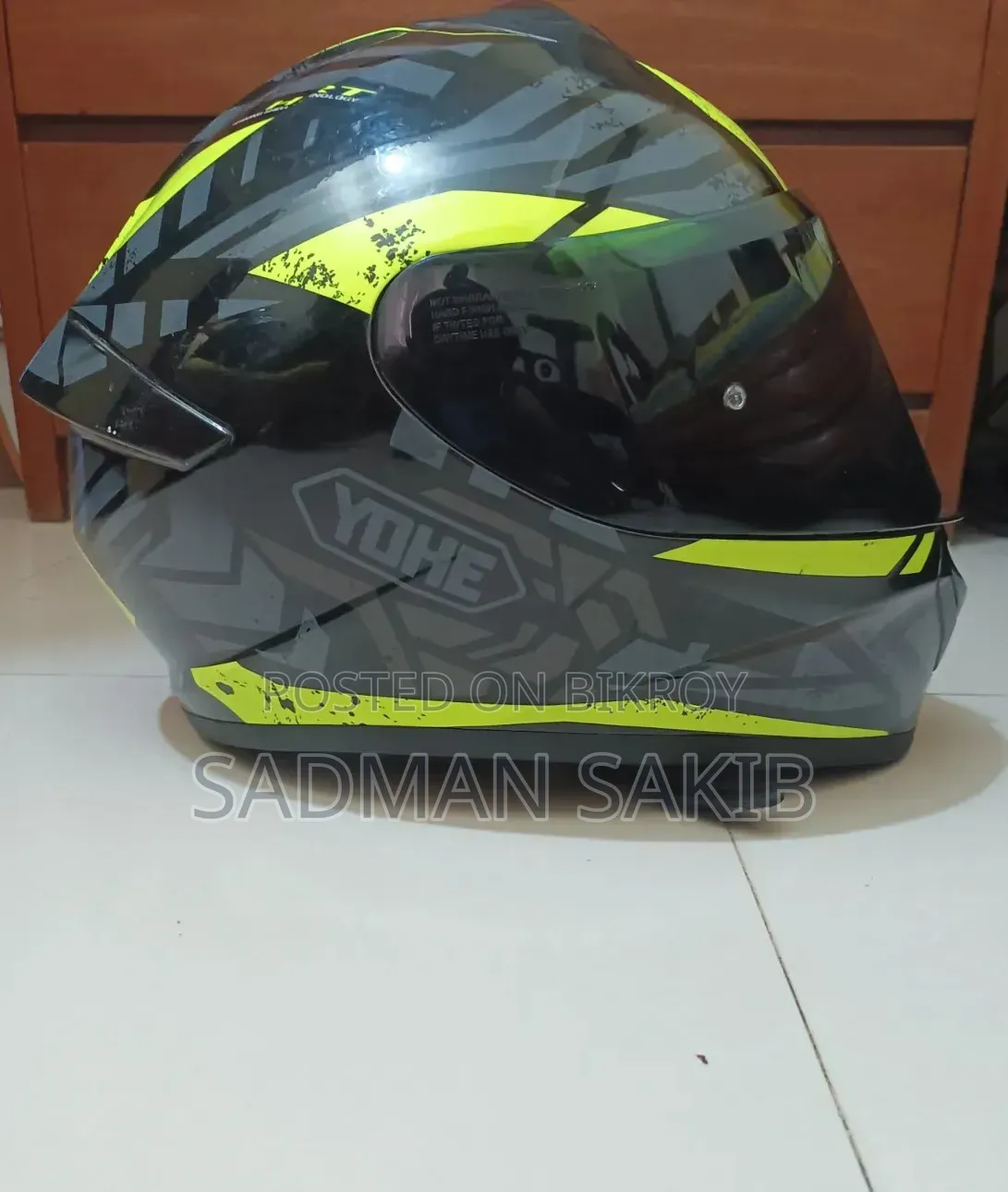 Helmet (YOHE 977 C Black Green Glossy)