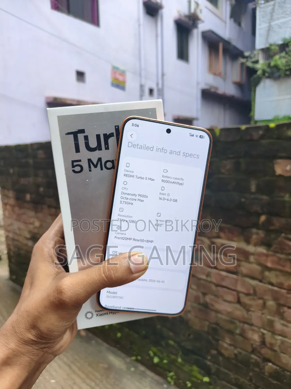 নতুন শাওমি রেডমি টারবো ৫ ম্যাক্স ২৫৬ জিবি কমলা