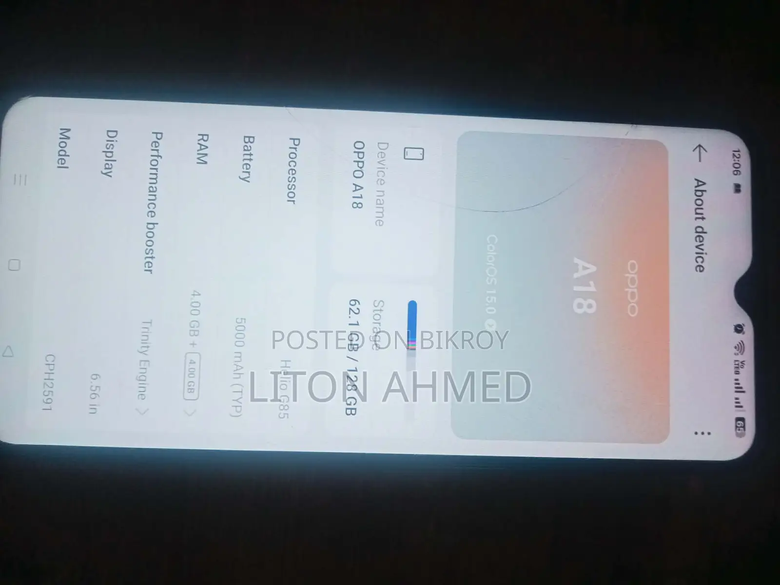 Oppo A18 64 GB Black