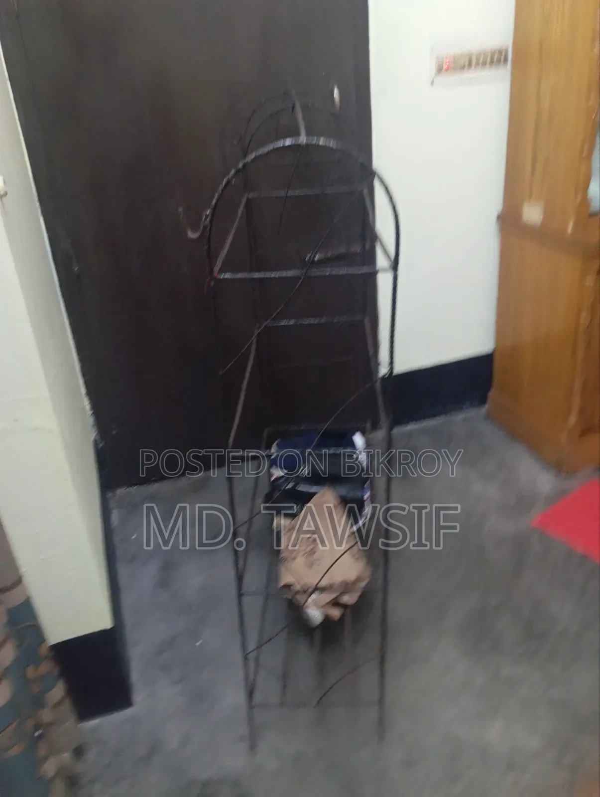 A clothes rack made of steel