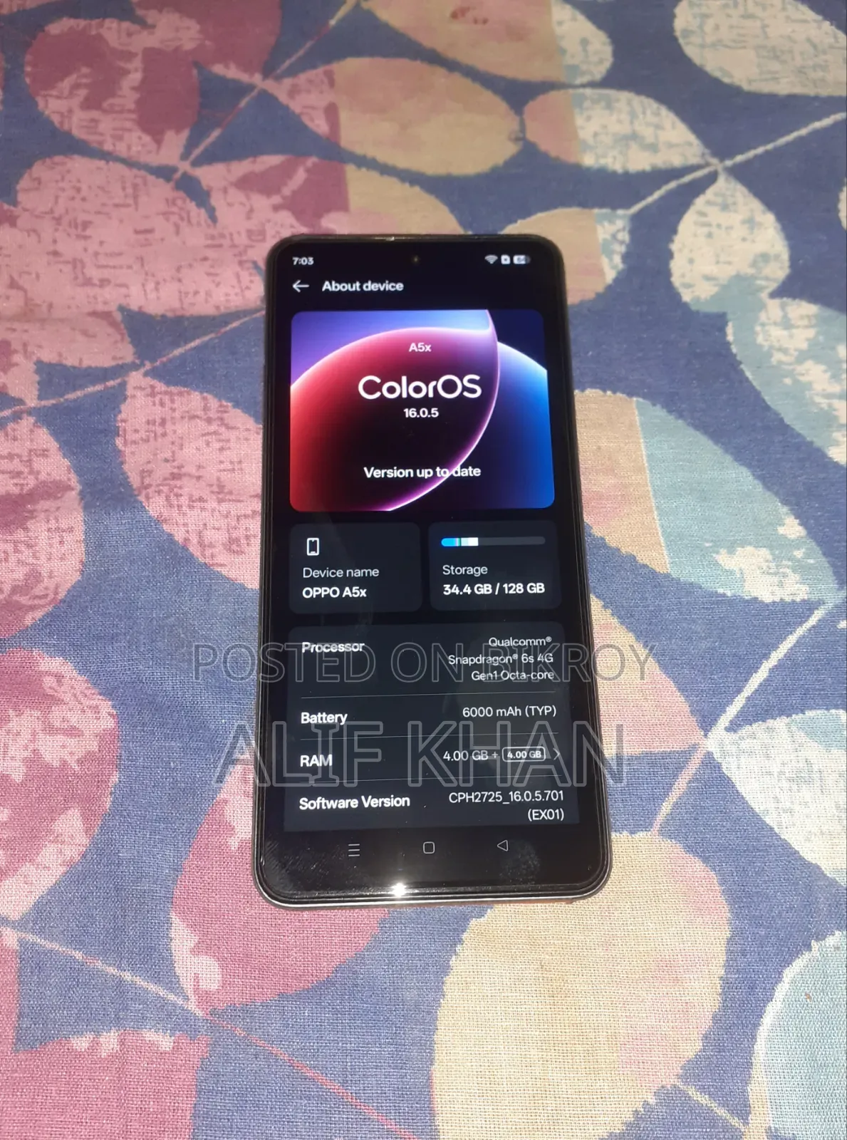 Oppo A5X 128 GB Black