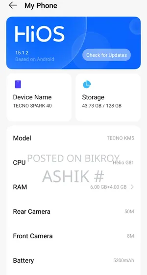 Tecno Spark 40 128 GB Blue