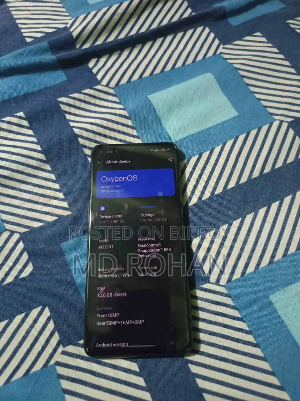 ওয়ানপ্লাস ৯আরটি ৫জি ২৫৬ জিবি ব্ল্যাক