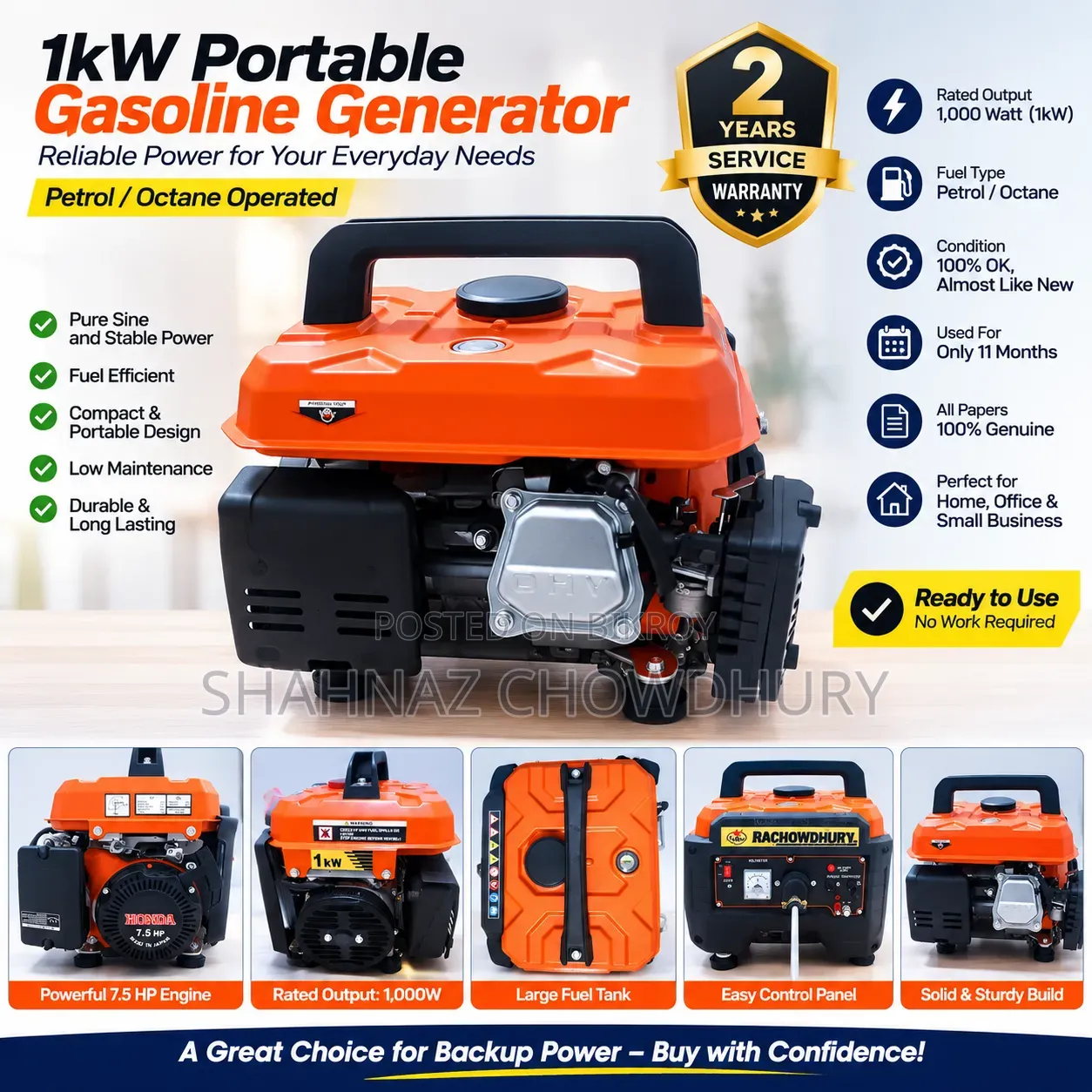 Honda 1 Kilowatt Four Stroke Generator