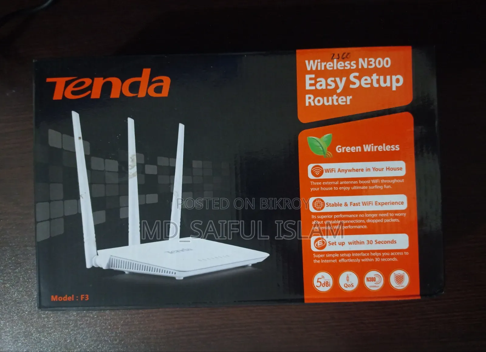 Tenda Super Speed Fresh Condition Router.
