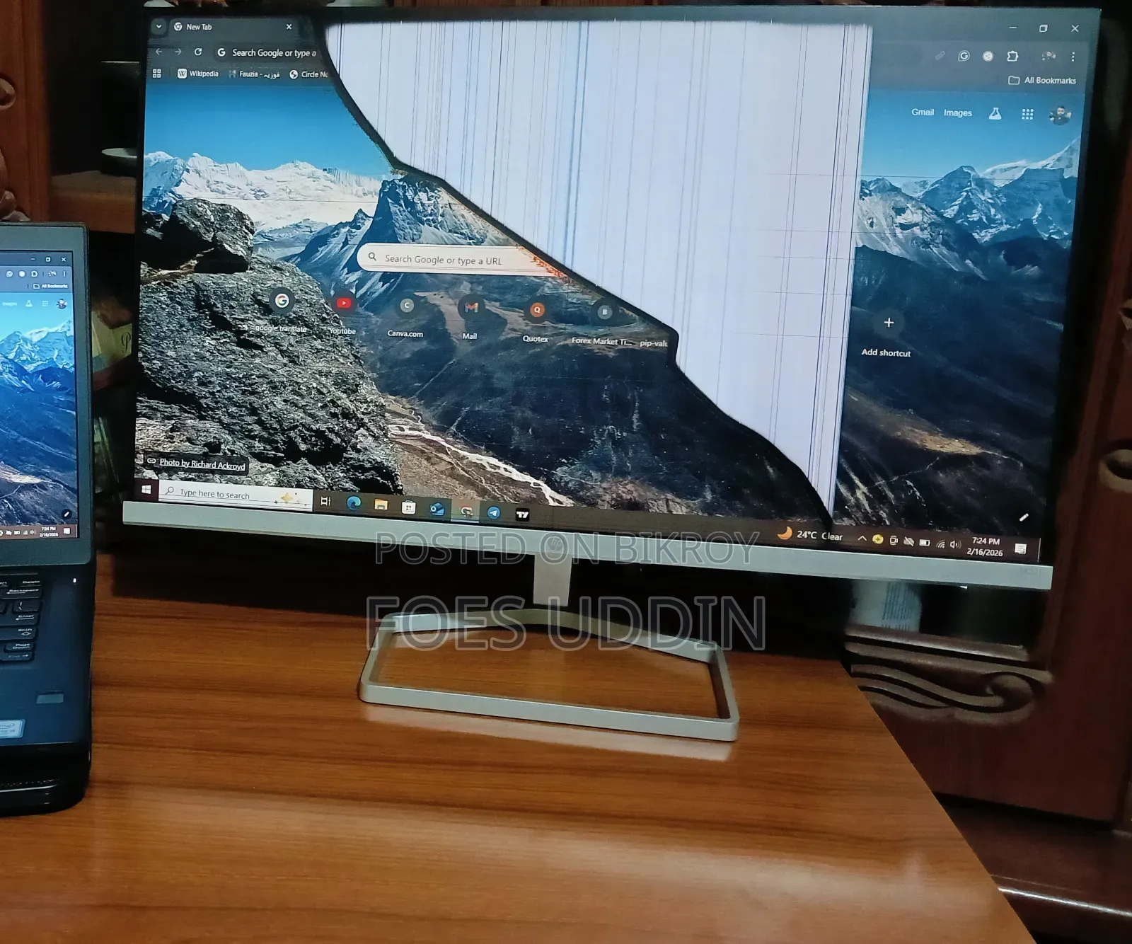 HP 22f Full HD ডিসপ্লে ভাঙ্গা মনিটর।