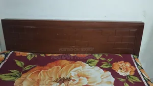 Beautifully Designed Processed Wood Double Bed (Good Condition)