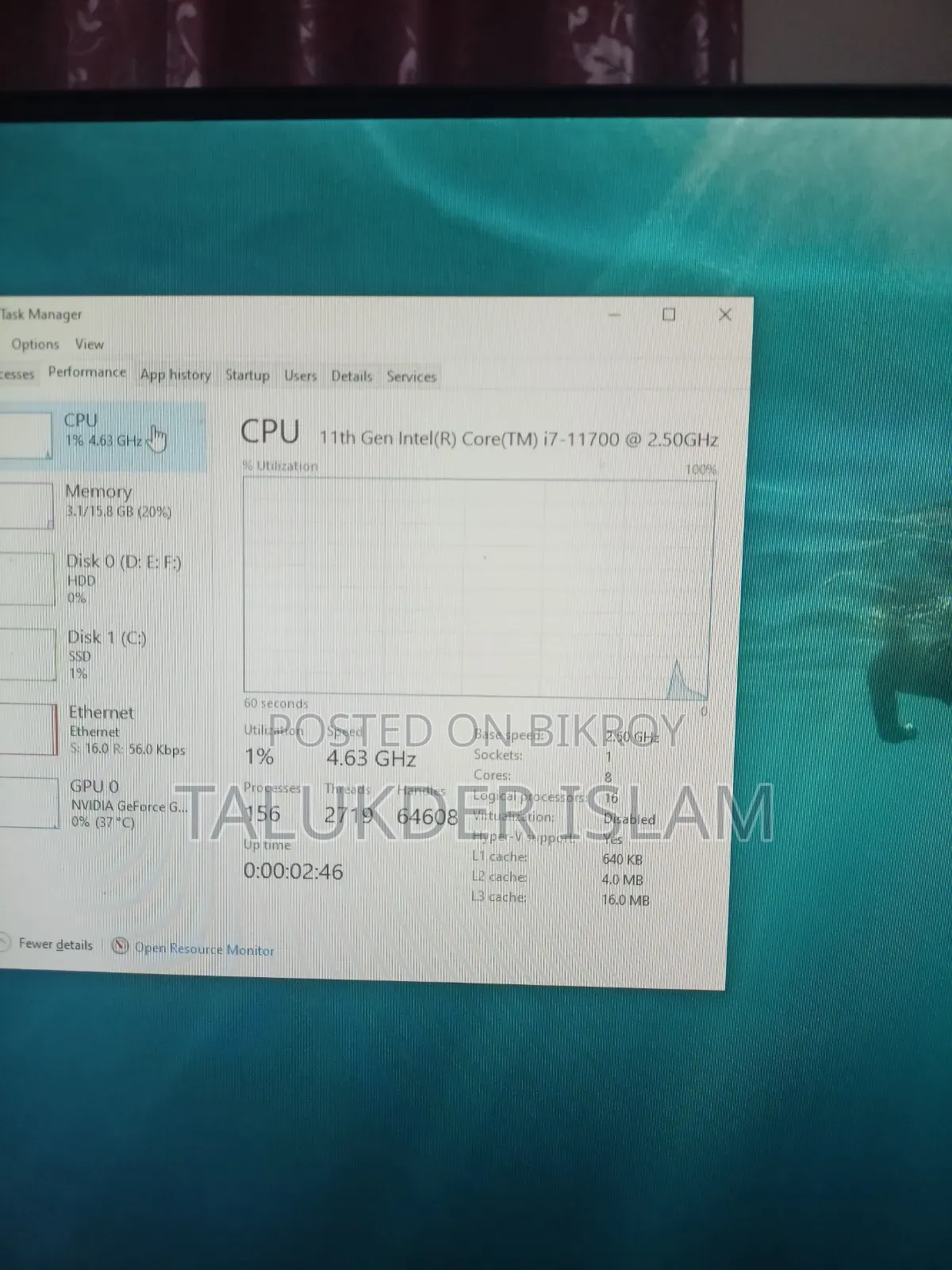Desktop Computer 16GB Intel Core i7 HDD+SSD 3T