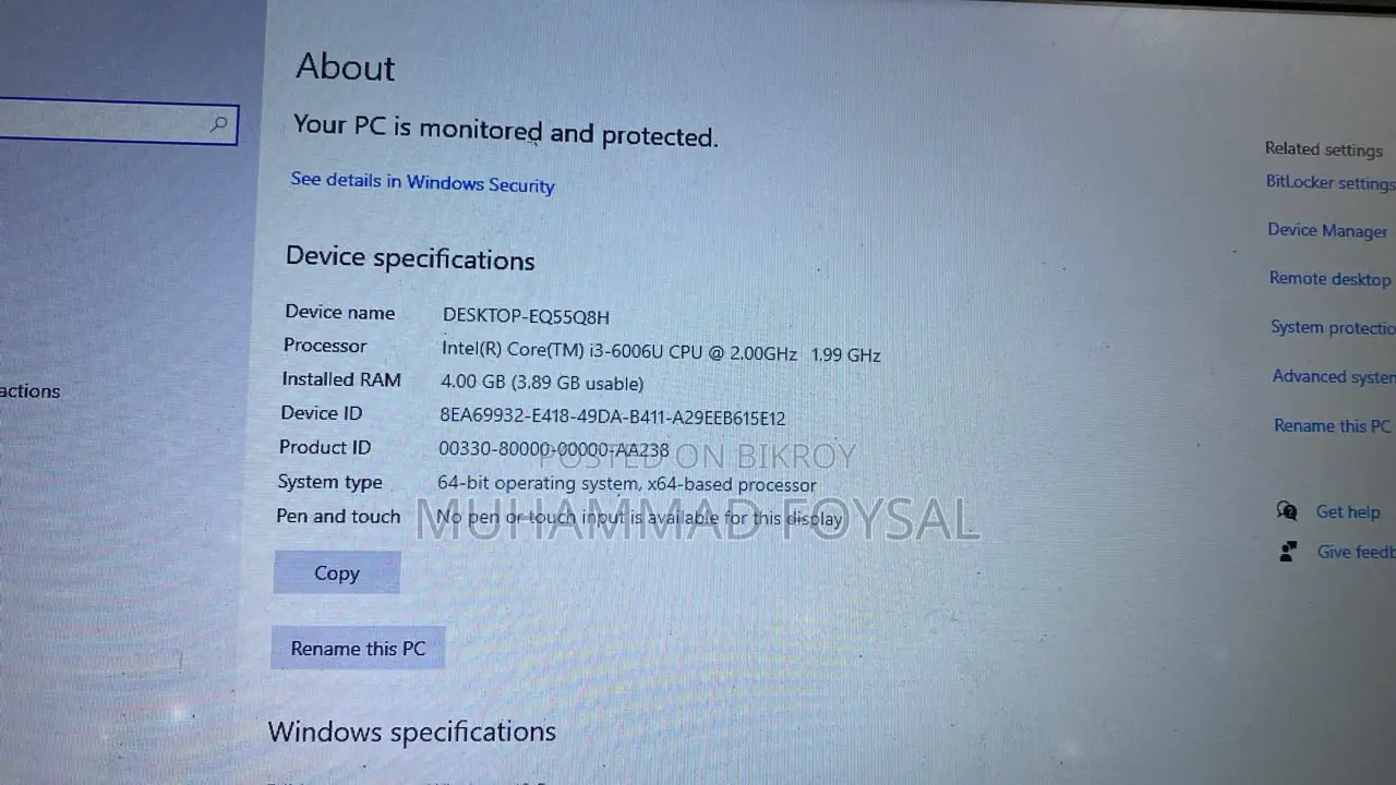 Laptop HP 15S 4GB Intel Core i3 HDD 256GB