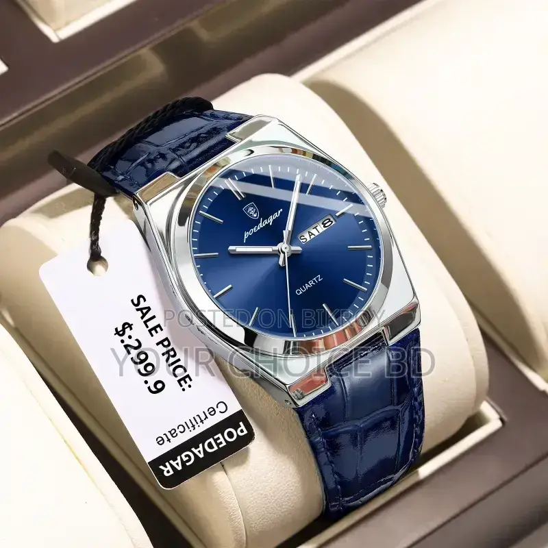 Poedagar 930 Luxury Leather Men's Waterproof Luminous Watch