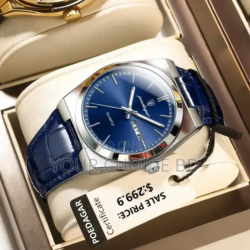 Poedagar 930 Luxury Leather Men's Waterproof Luminous Watch