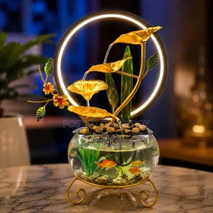 Mini Fountain With Led Light Aquarium
