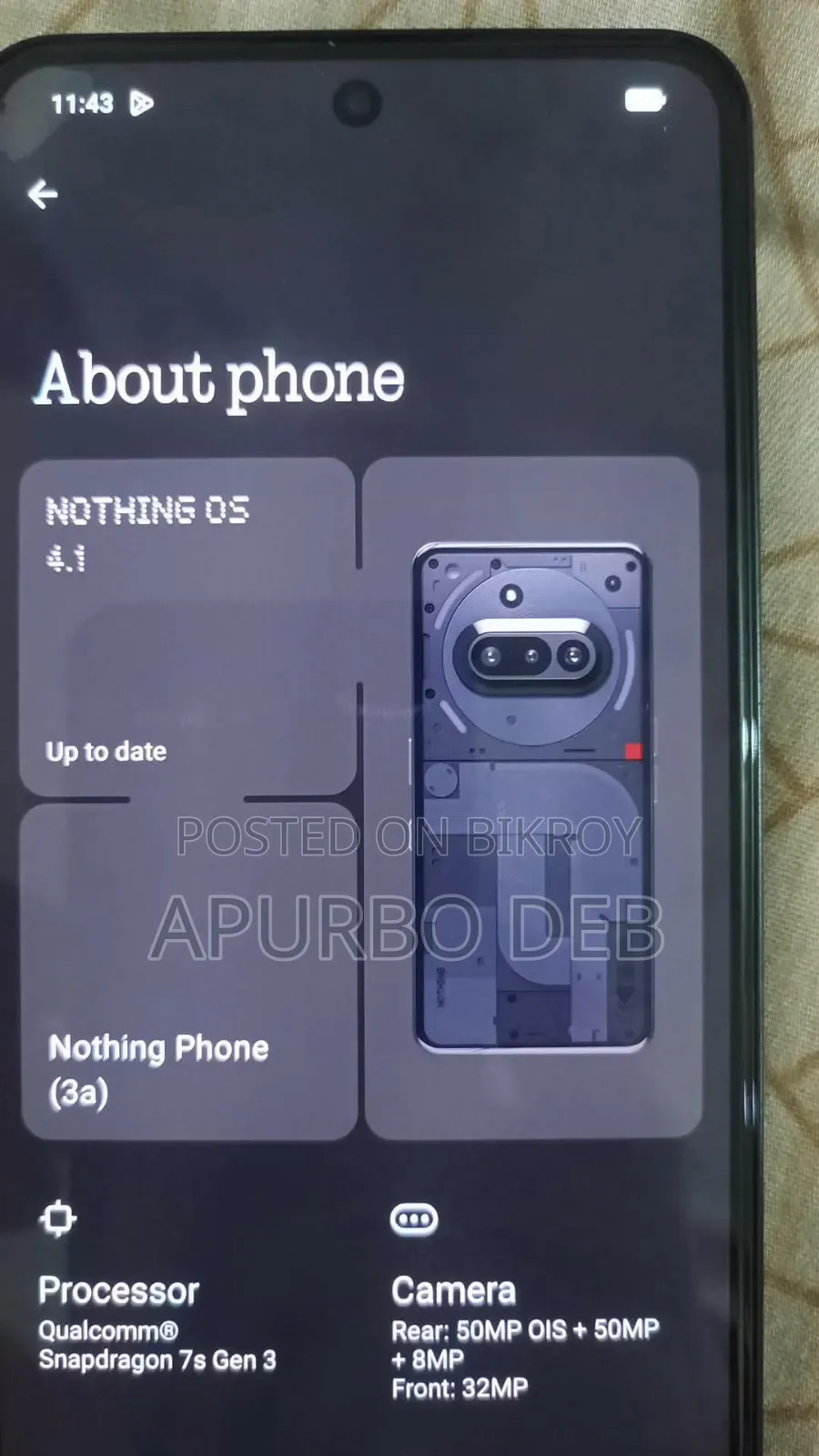 Nothing Phone 3a 256 GB Gray