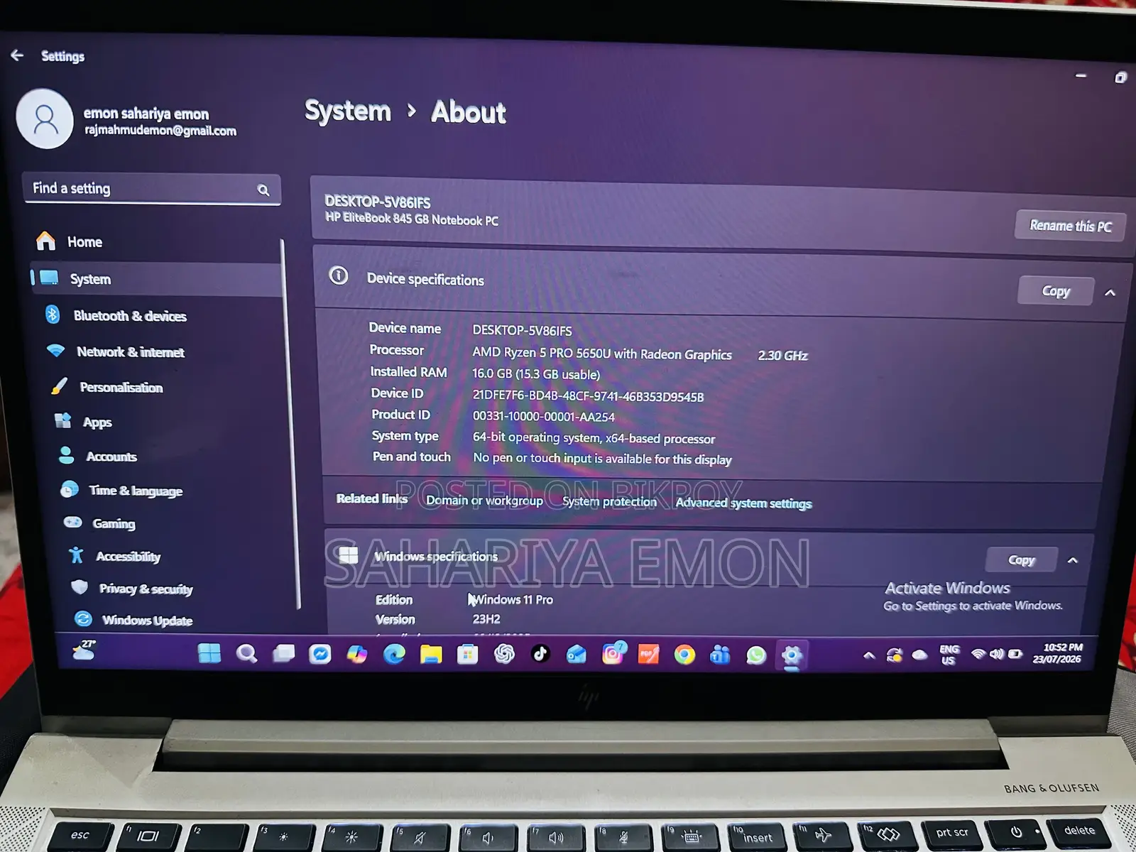 Laptop HP Elitebook 840 G8 16GB AMD Ryzen 5 SSD 512GB