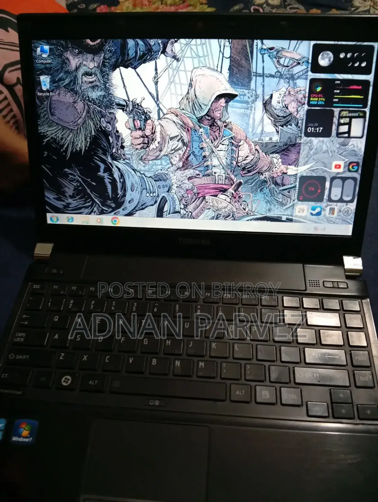 Laptop Toshiba Portege R830 4GB Intel Core I5 HDD 350GB