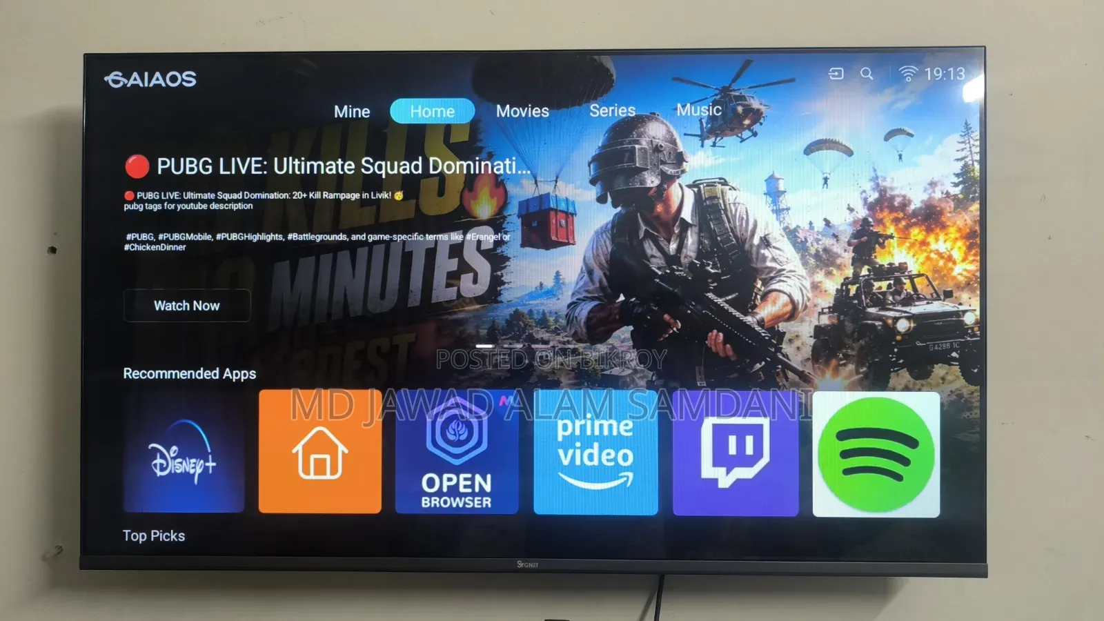 Sygnet Android TV. 43" HD (in YouTube)