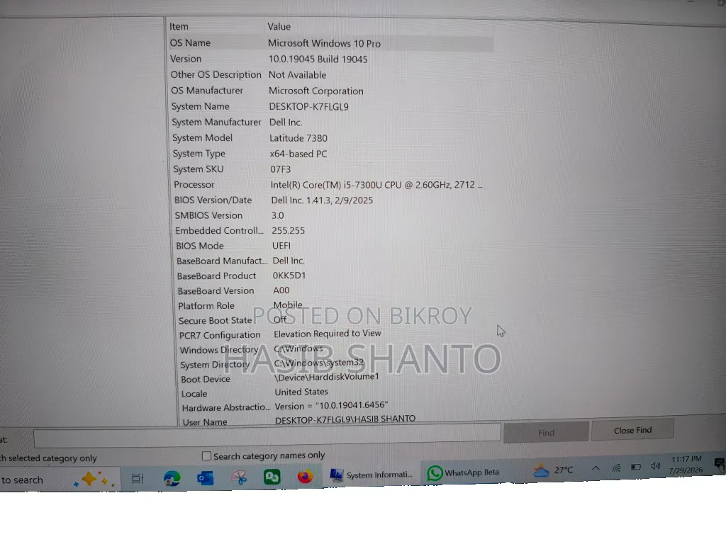 Laptop Dell Latitude 7380 8GB Intel Core I5 SSD 512GB