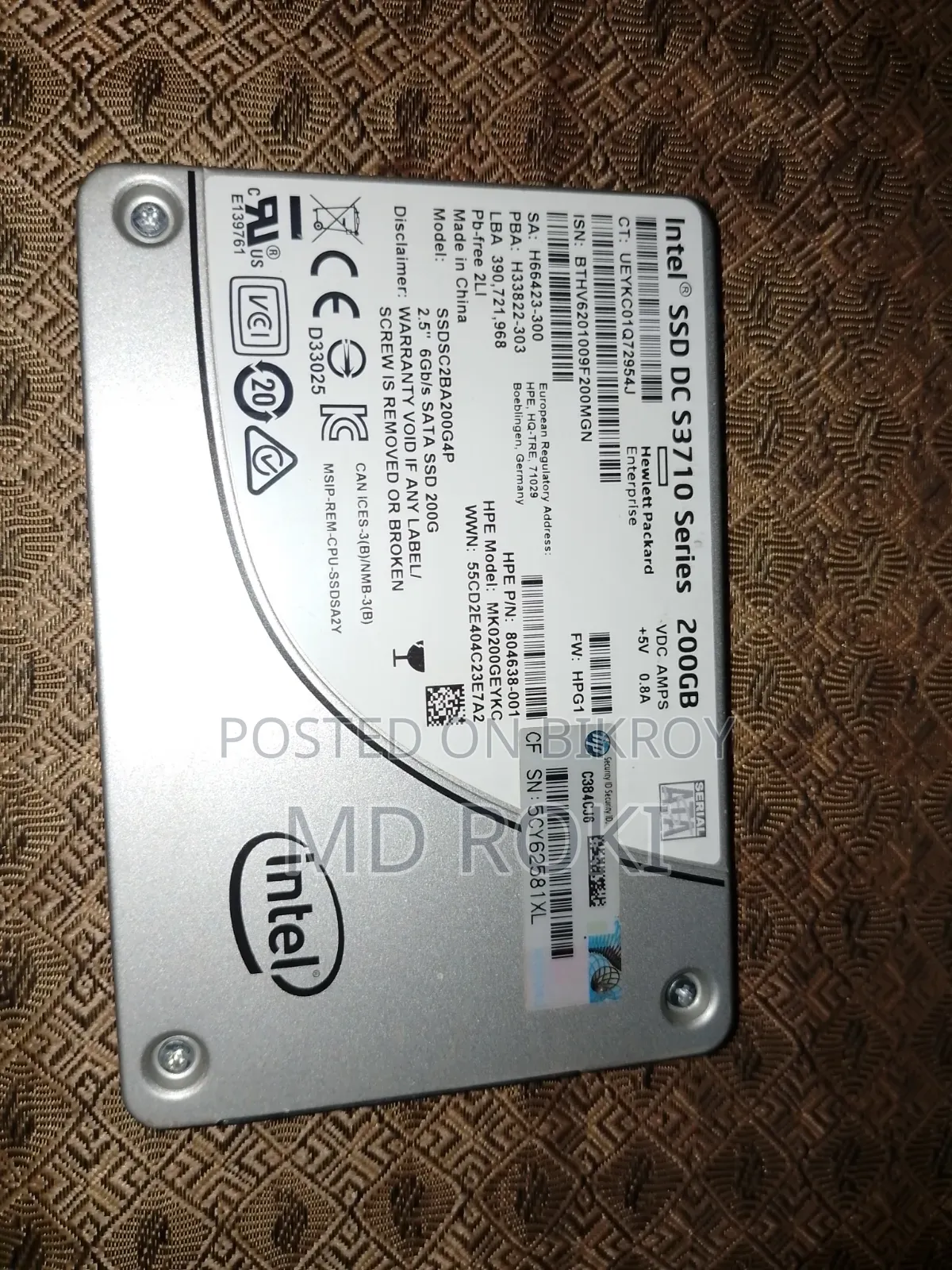Intel SSD 200 Gb 100 Health