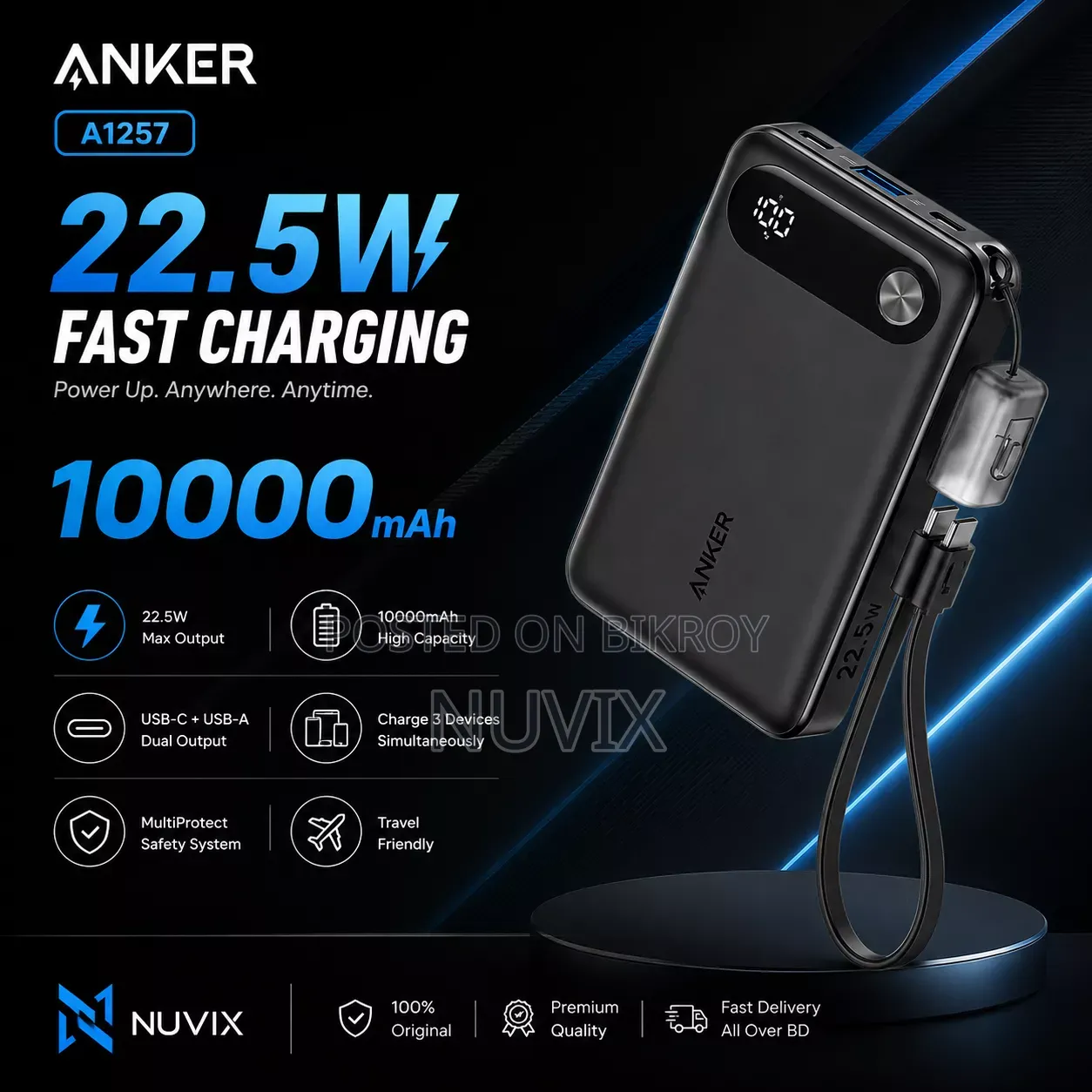Powerbank Anker PowerCore A1257 10000mAh 22.5W Fast Charging