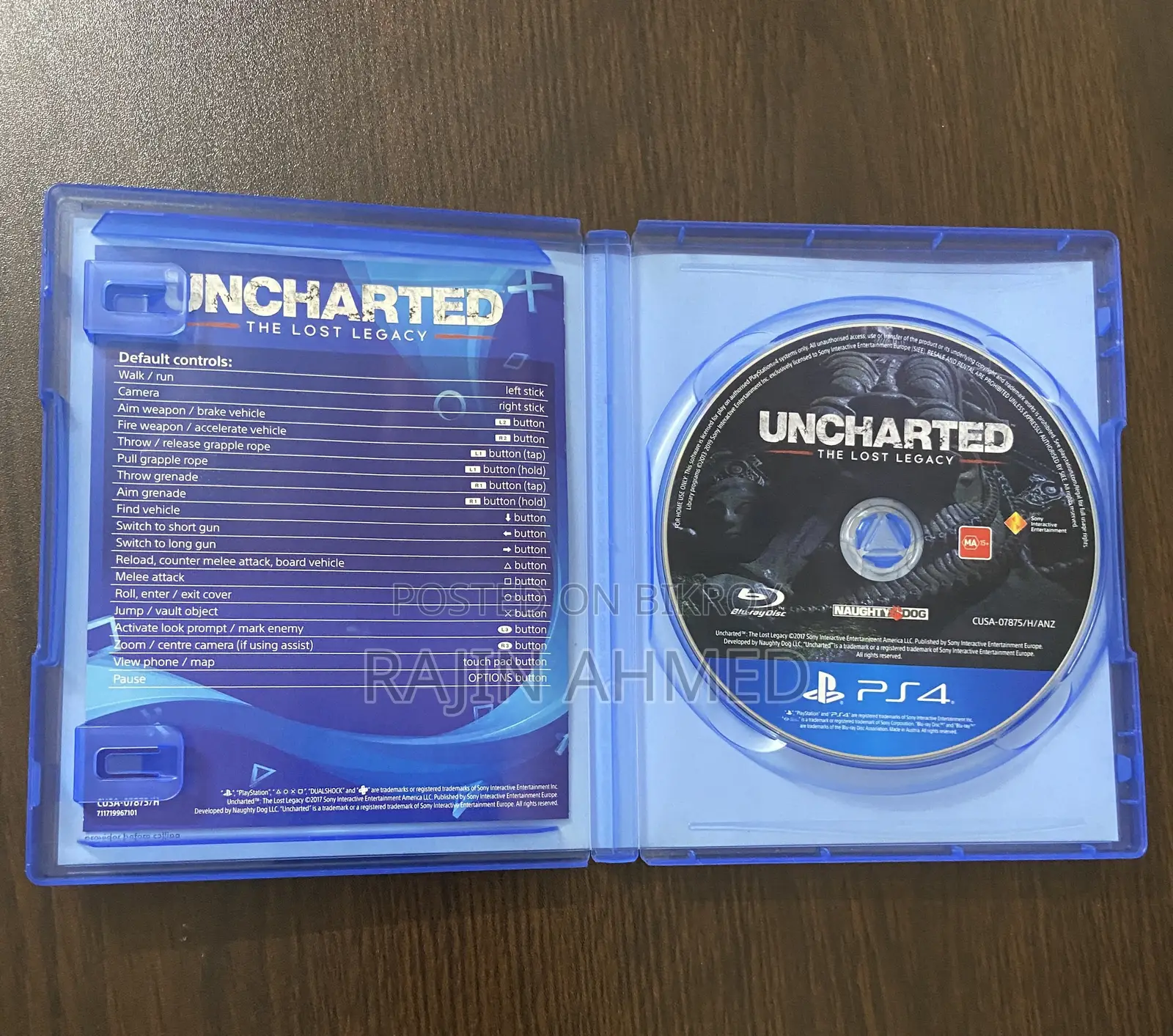 Uncharted Lost Legacy PS4 Gaming Disc