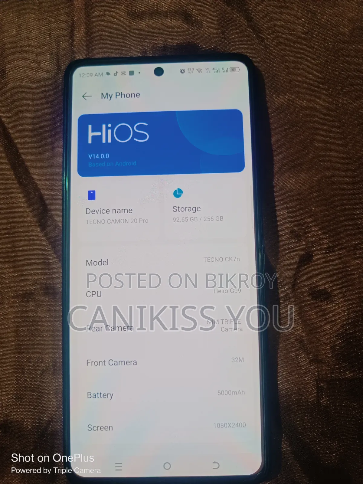 টেকনো ক্যামন ২০ প্রো ২৫৬ জিবি ব্ল্যাক