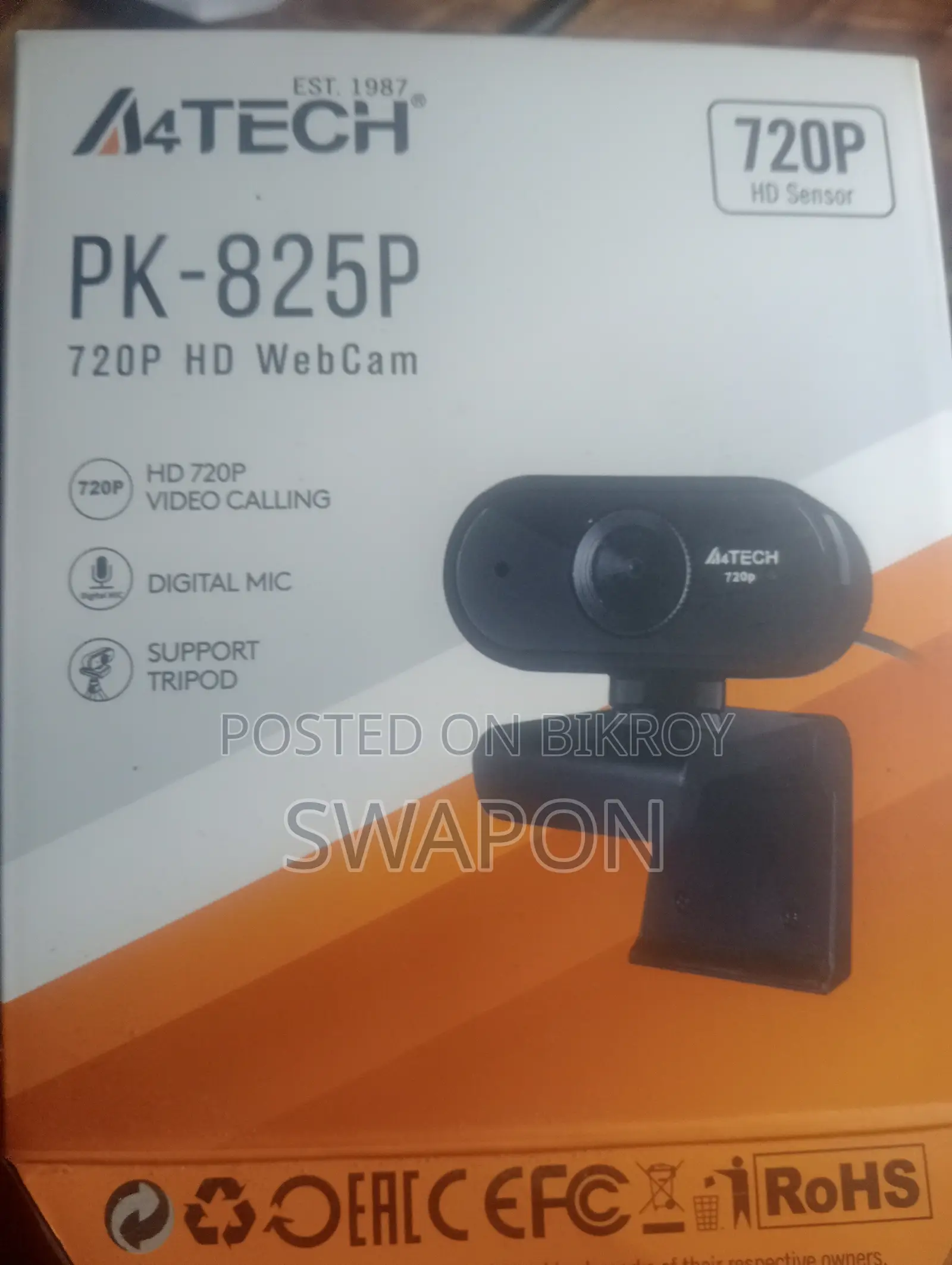 Webcam A4Tech PK-825P High HD 720p
