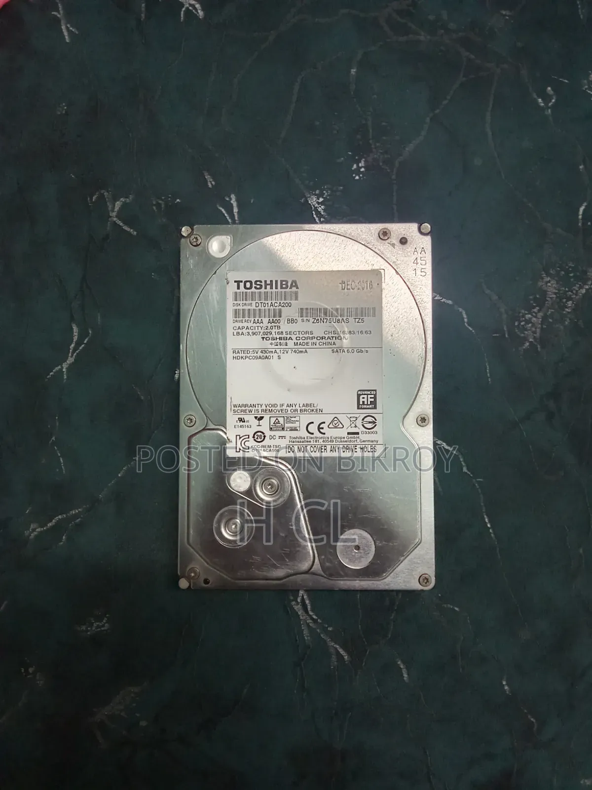 Toshiba 2TB SATA HDD (Data Stores Properly but 0% Health)