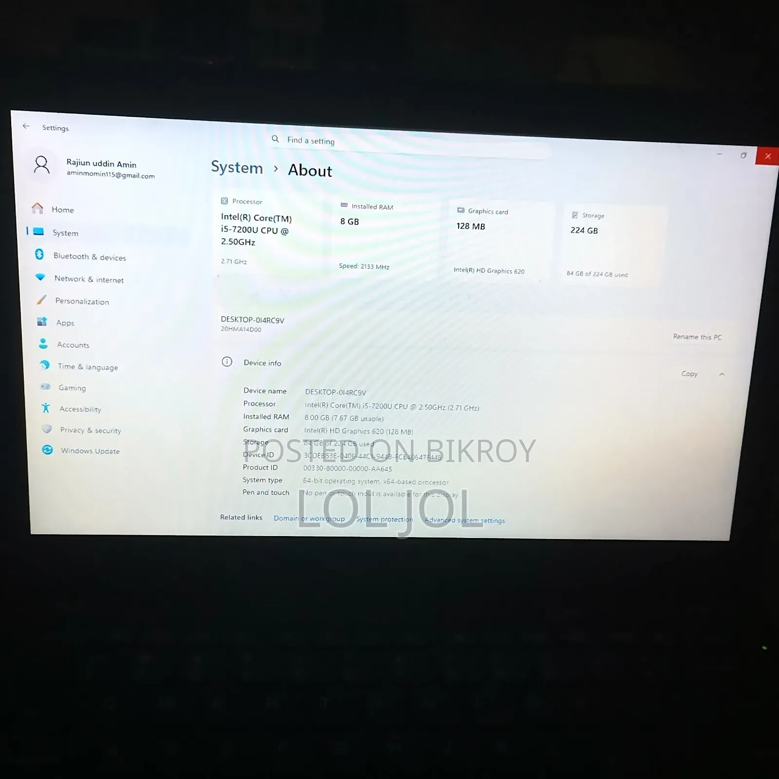 Laptop Lenovo ThinkPad X270 8GB Intel Core i5 SSD 250GB