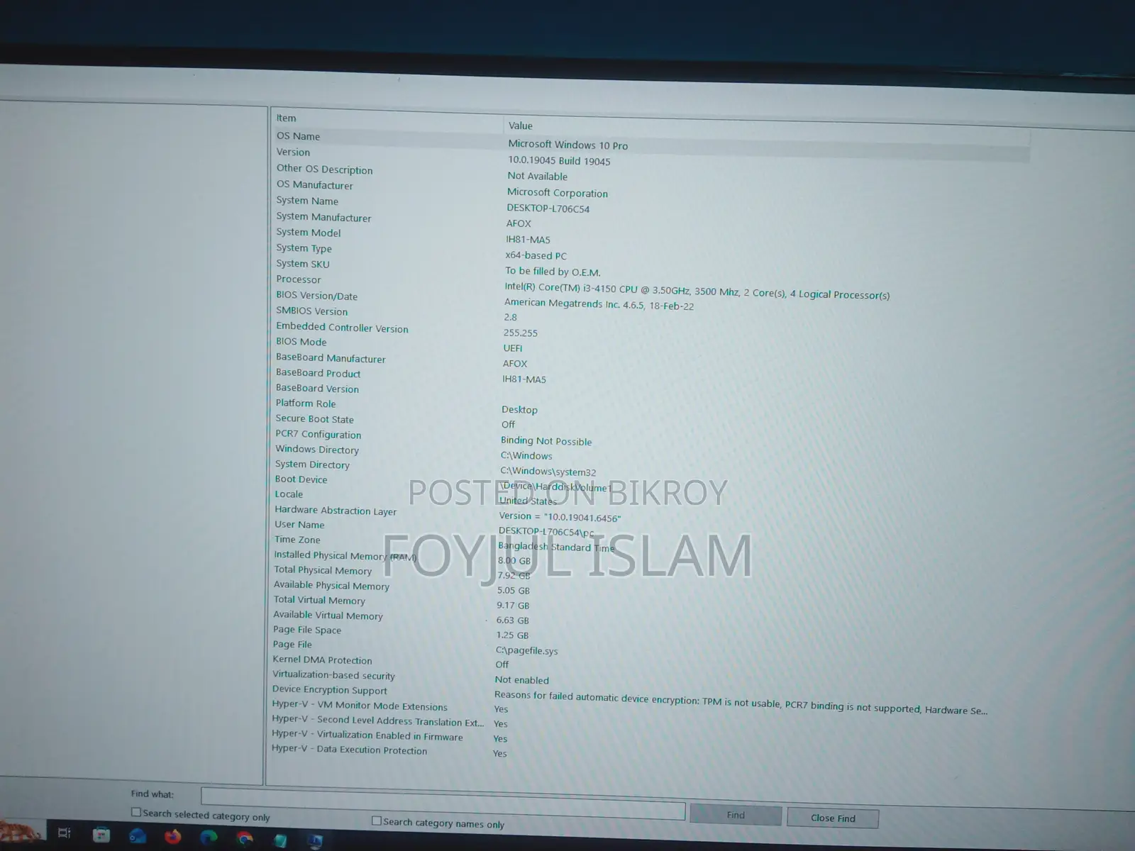 Desktop Computer 8GB RAM Intel Core i3 128GB SSD