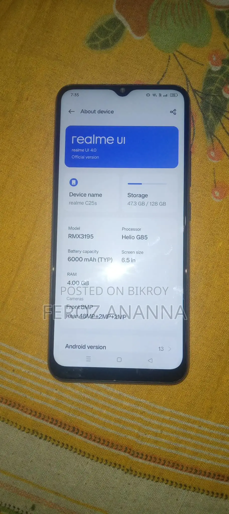 রিয়েলমি সি২৫এস ১২৮ জিবি কালো