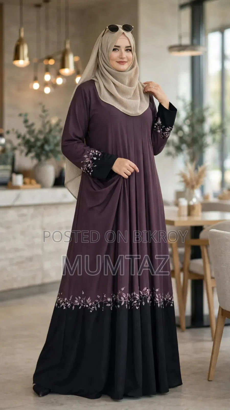 Embroidery Contrast Borka (Only Borka)