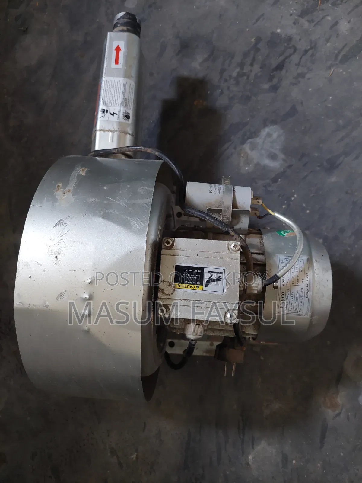 750w Aerator Blower/Air Pump - For fish farming and biofloc.