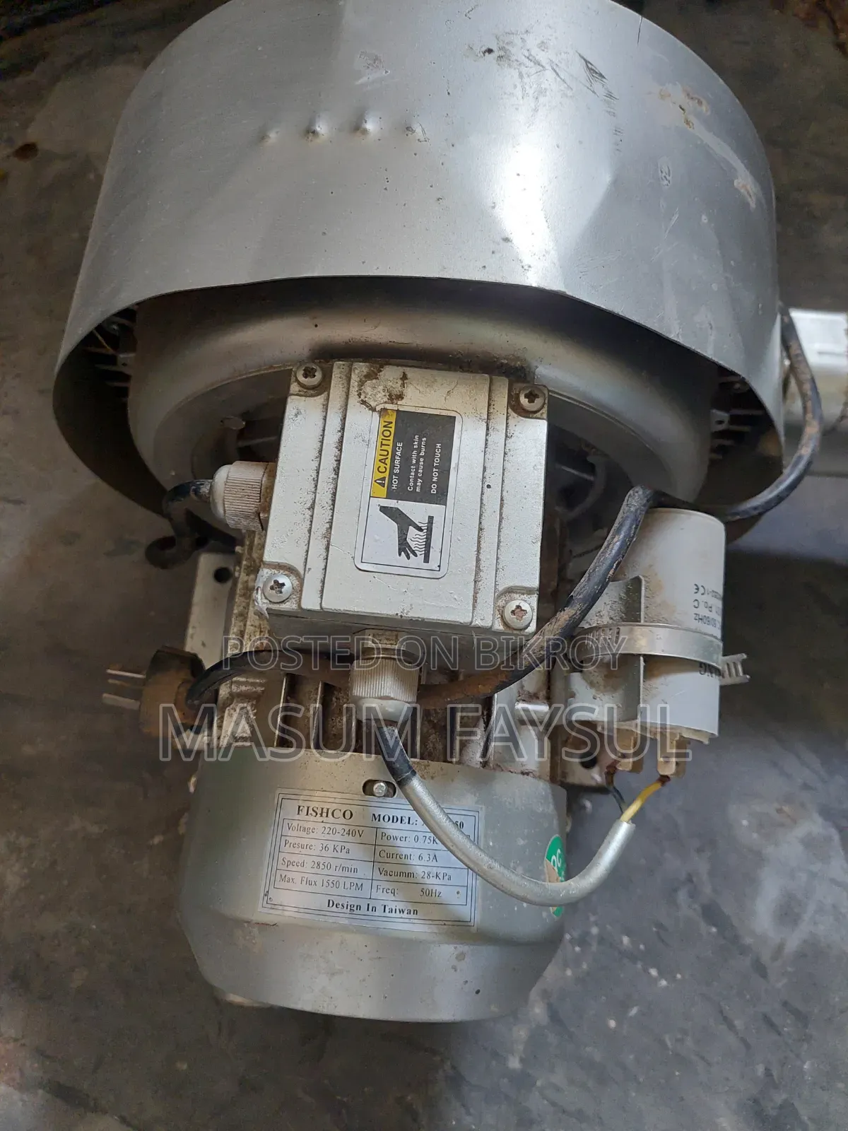 750w Aerator Blower/Air Pump - For fish farming and biofloc.