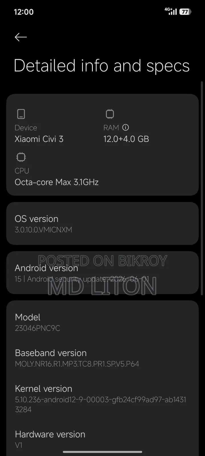 Xiaomi Civi 3 256 GB White