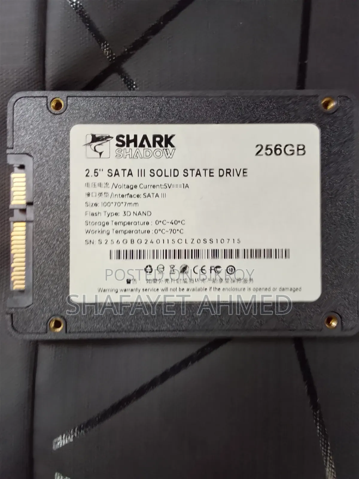 Shark Shadow 256gb Sata Iii SSD