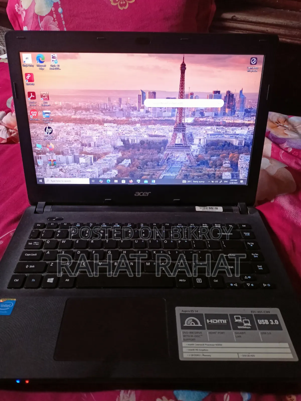 Laptop Acer Aspire 14 2GB Intel Core 2 Duo HDD 128GB