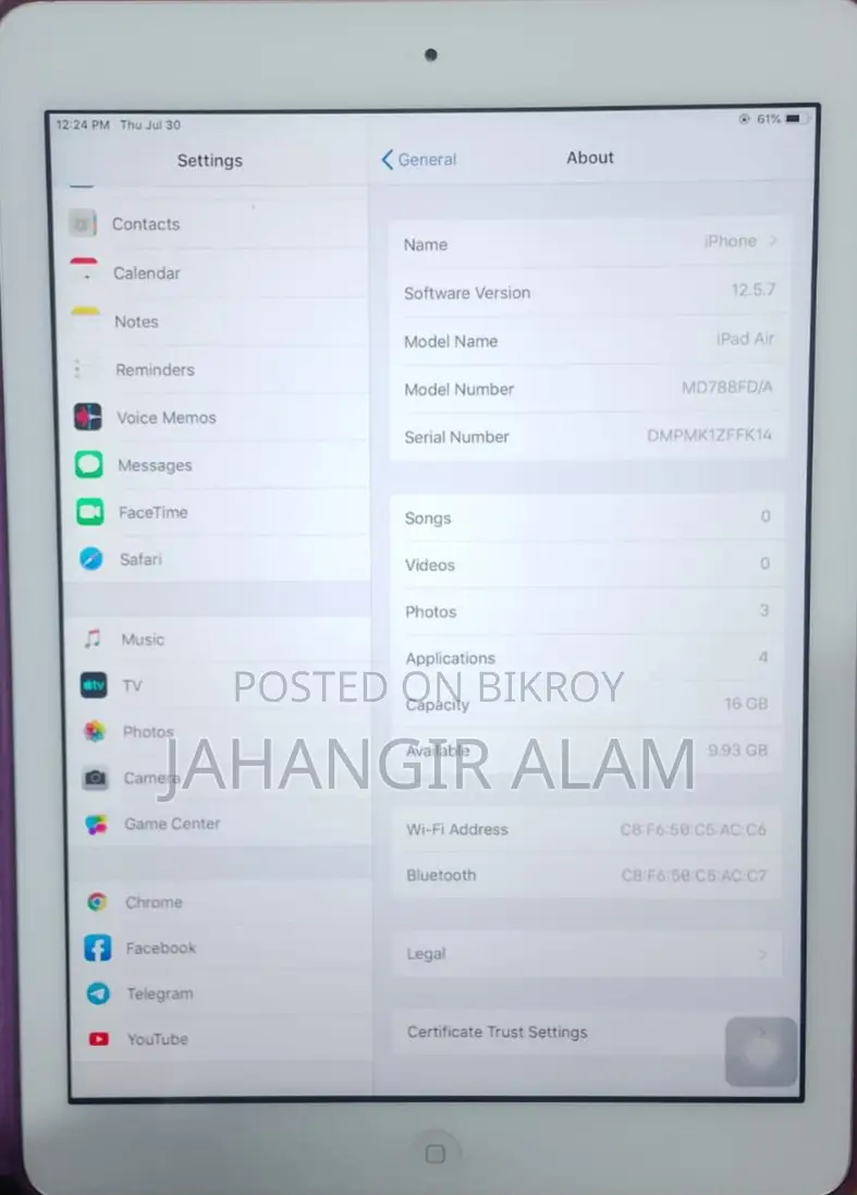 Apple iPad Air 16 GB White