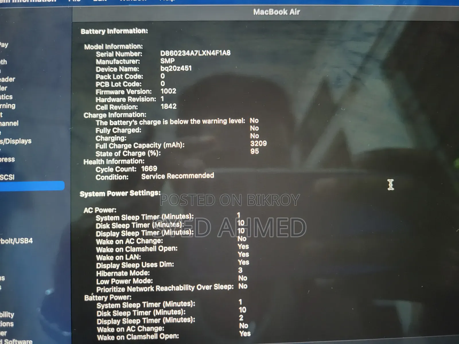 Laptop Apple MacBook Air 2020 8GB Intel Core i5 SSD 256GB