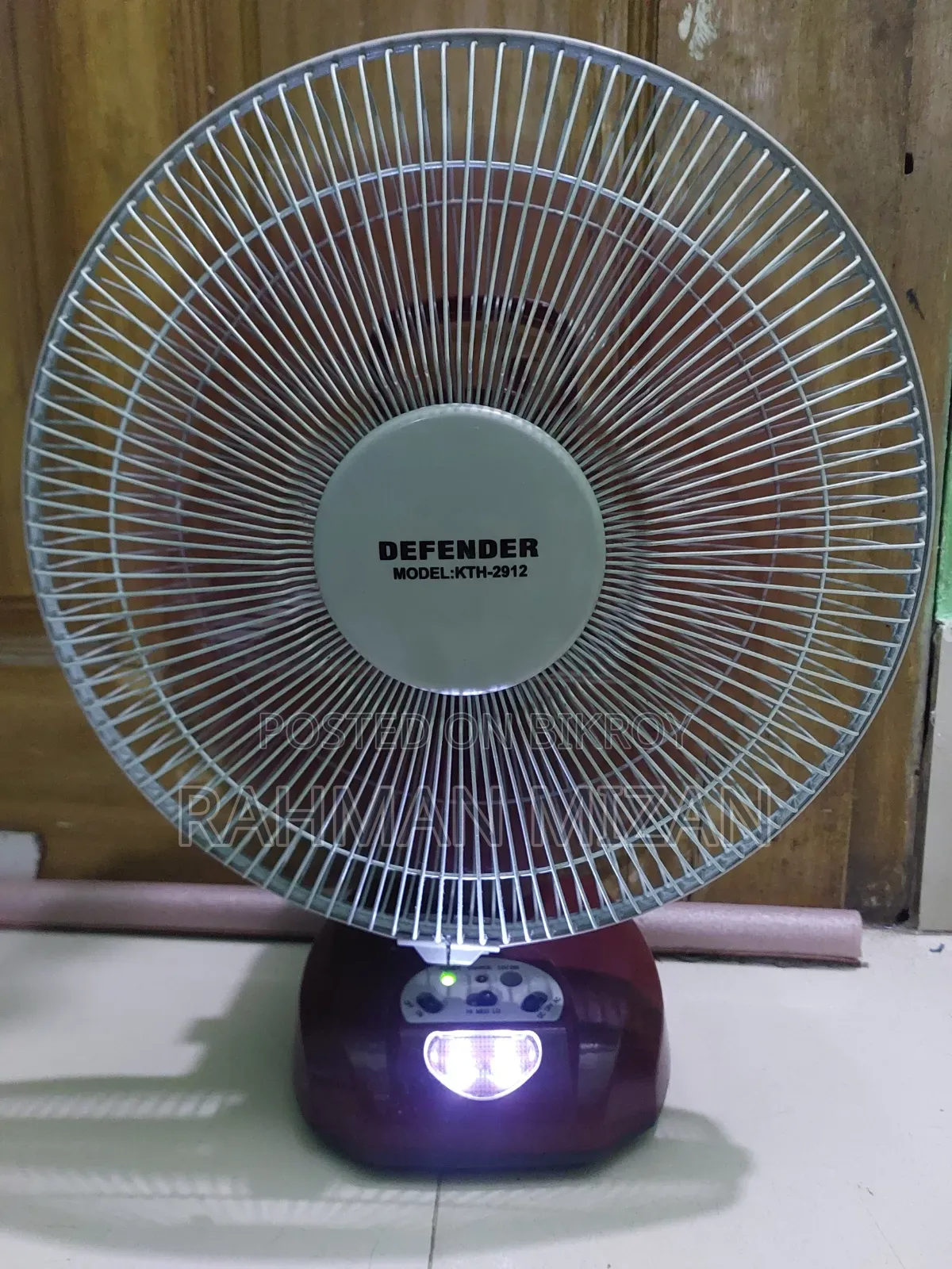 ডিফেন্ডার ১২ ইঞ্চি রিচার্জেবল ফ্যান