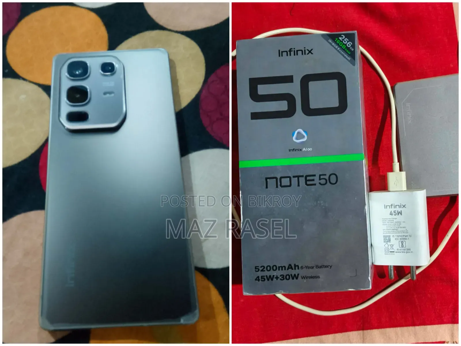 ইনফিনিক্স নোট ৫০ ৪জি ২৫৬ জিবি গ্রে