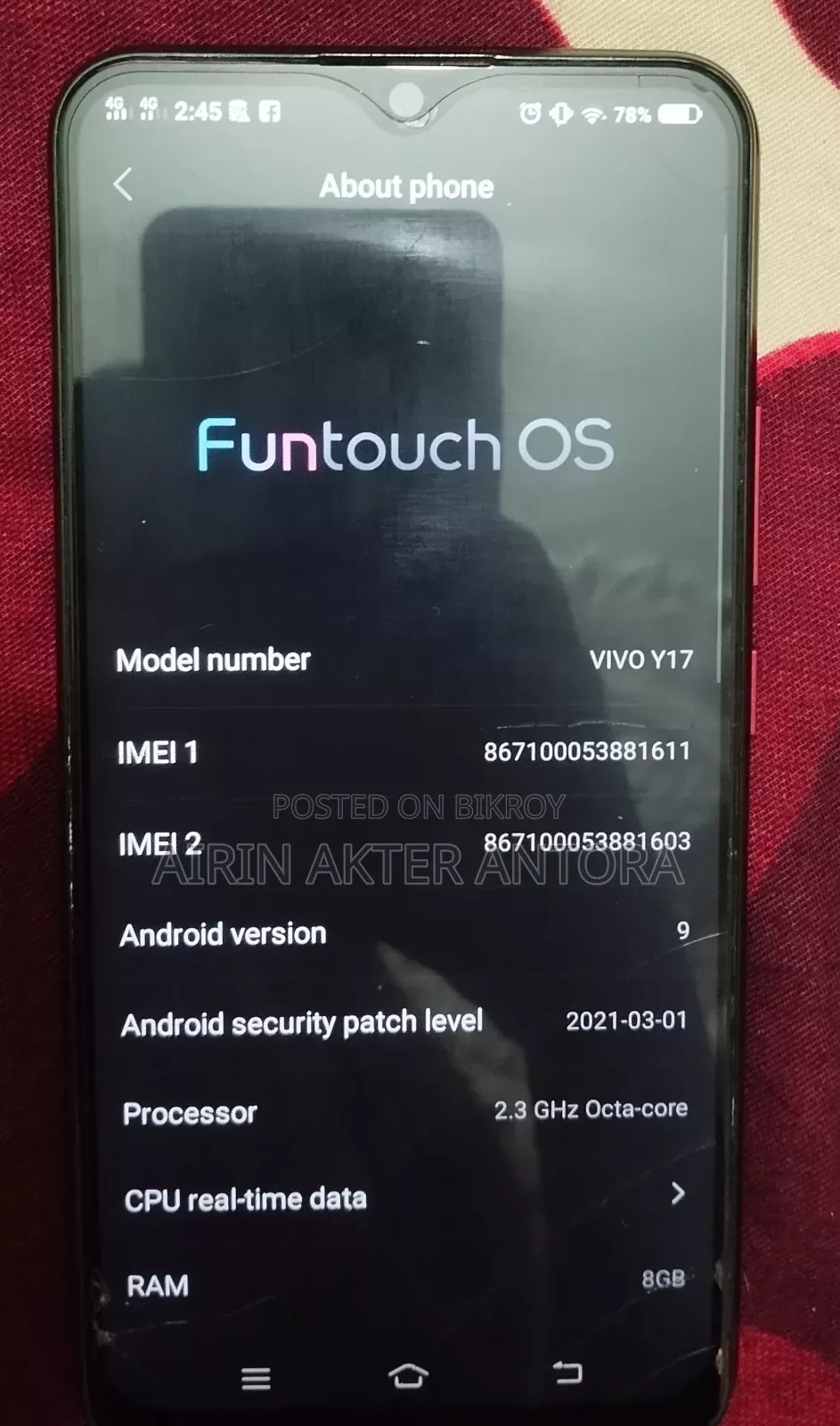 Vivo Y17 256 GB Red